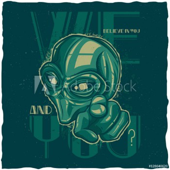 Bild på UFO t-shirt label design